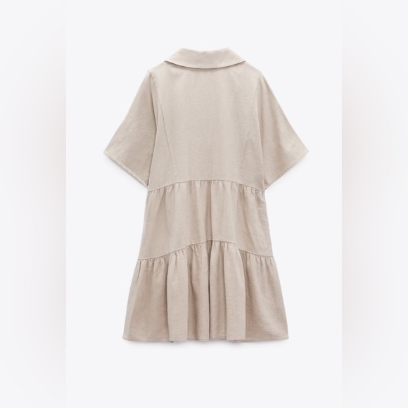 ZARA LACE TRIM LINEN BLEND MINI DRESS, SIZE S - Picture 5 of 12